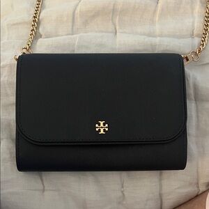 Tory Burch Navy Crossbody with Gold Chain